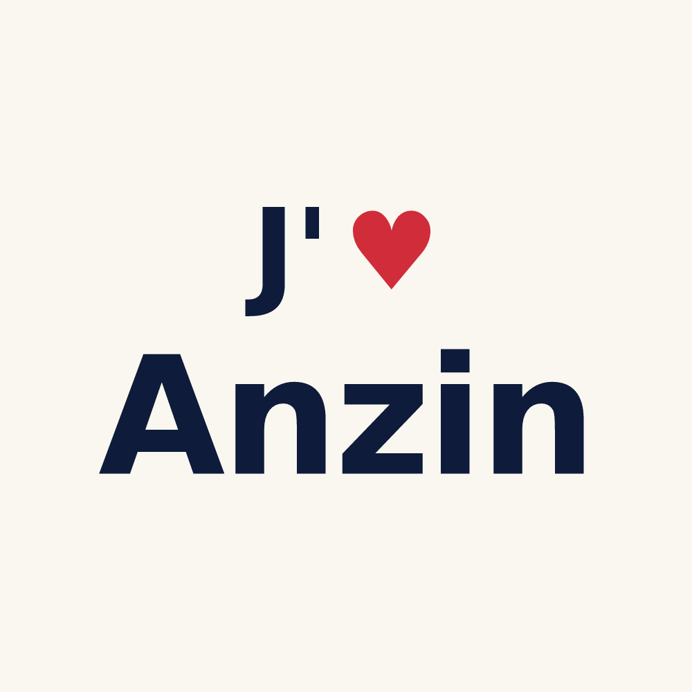 Tasse personnalisée Anzin — design « J'aime Anzin » imprimé sur la tasse