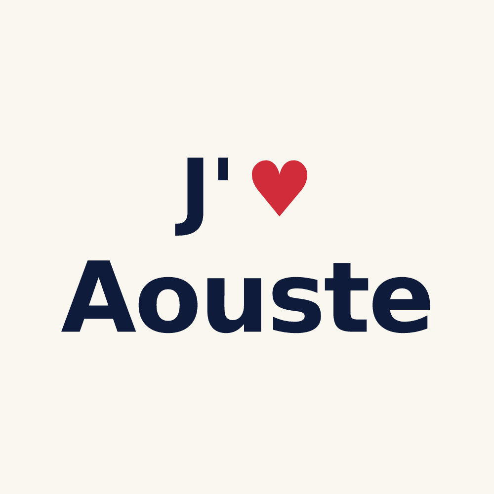 Tasse personnalisée Aouste — design J'aime Aouste