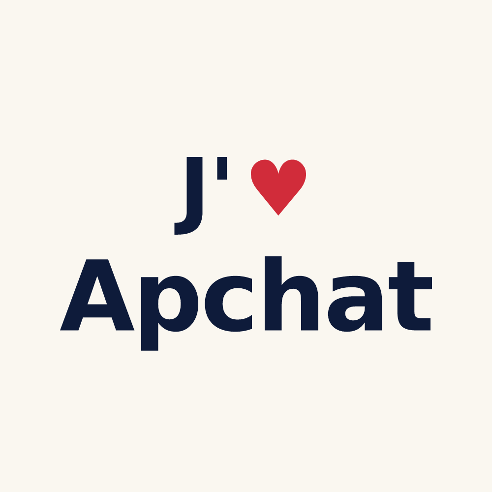Tasse personnalisée Apchat — design J'aime Apchat
