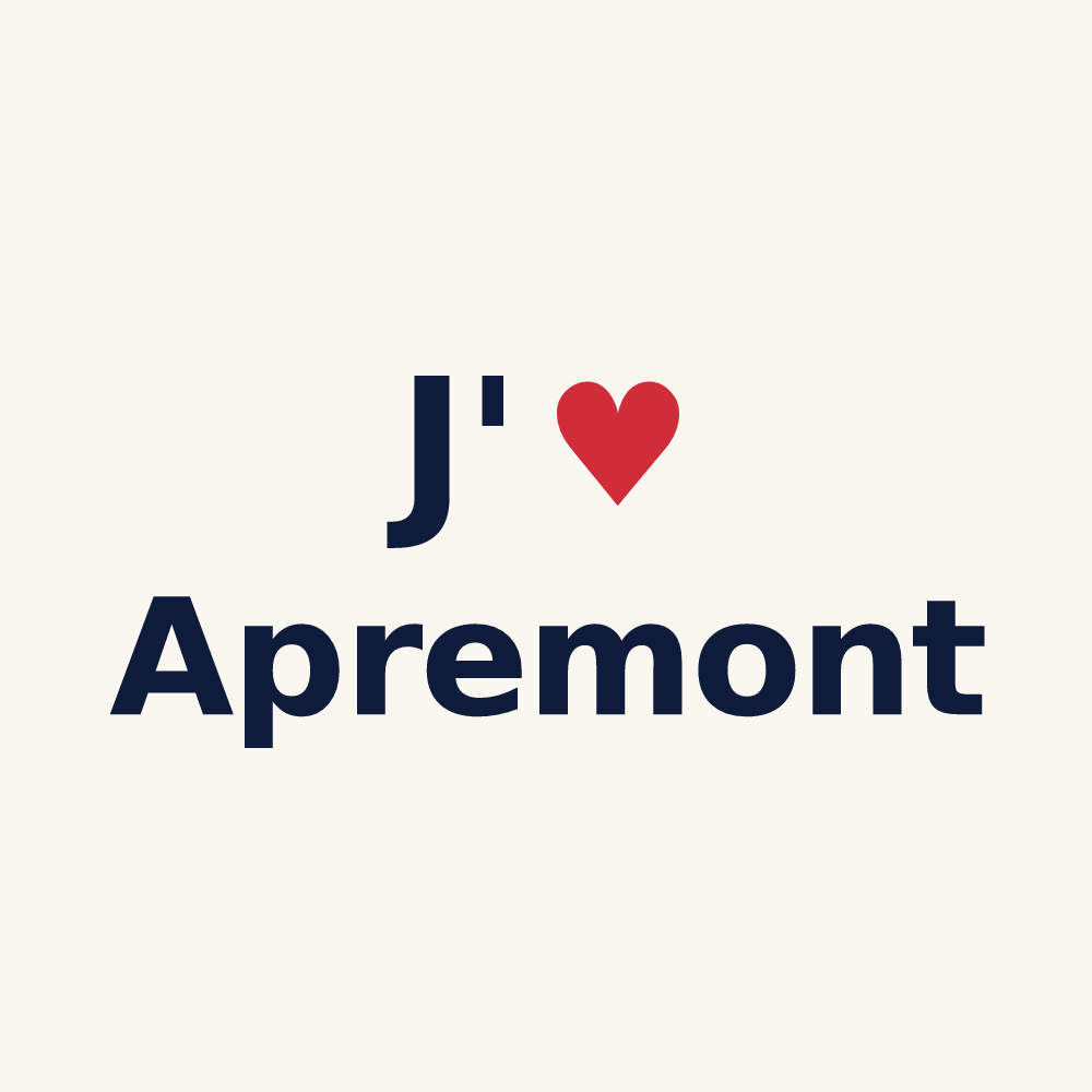 Tasse personnalisée Apremont — design « J'aime Apremont » imprimé sur la tasse