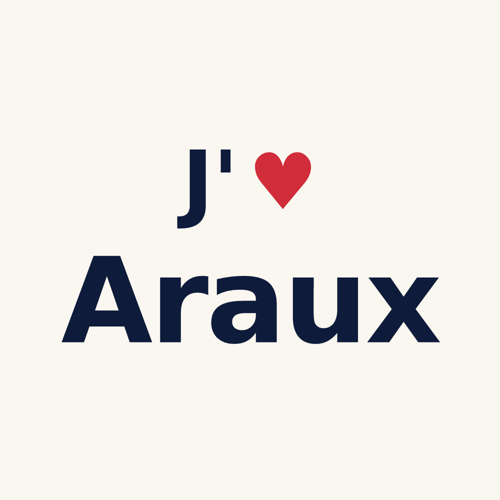 Tasse personnalisée Araux — design J'aime Araux