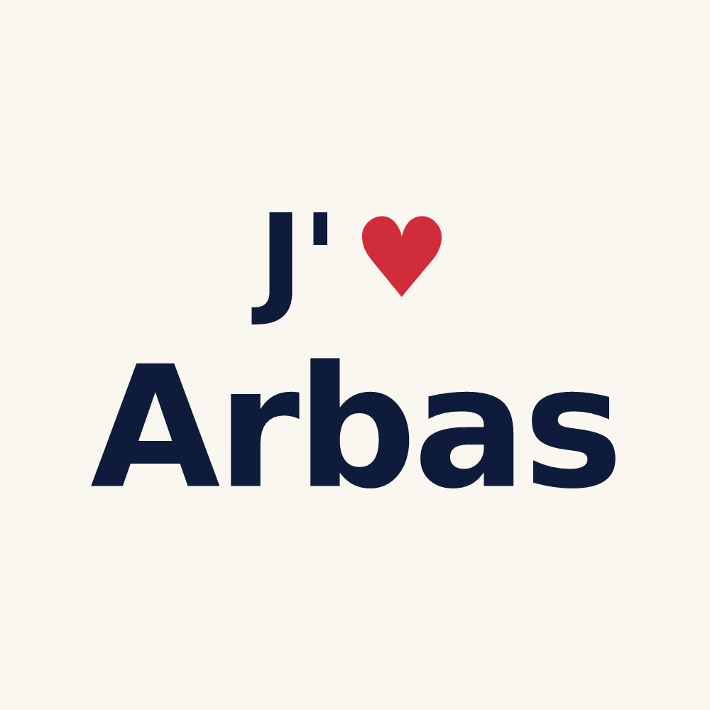 Tasse personnalisée Arbas — design « J'aime Arbas » imprimé sur la tasse