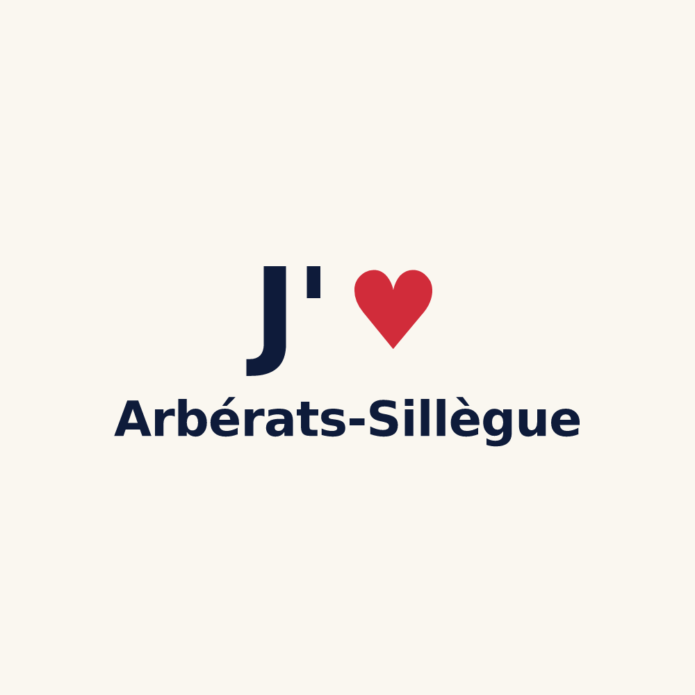 Tasse personnalisée Arbérats-Sillègue — design J'aime Arbérats-Sillègue