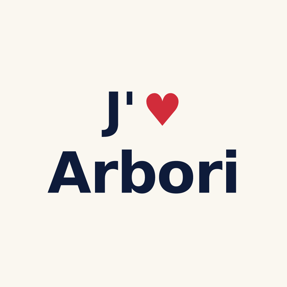 Tasse personnalisée Arbori — design J'aime Arbori