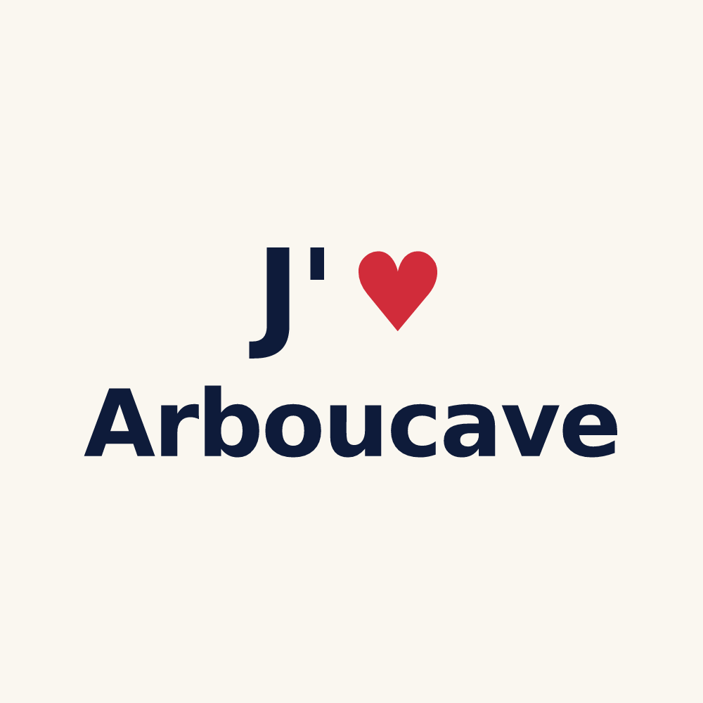 Tasse personnalisée Arboucave — design J'aime Arboucave