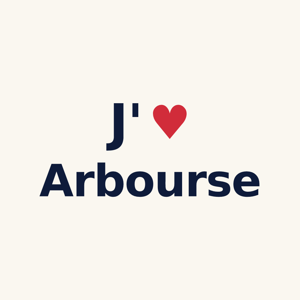 Tasse personnalisée Arbourse — design J'aime Arbourse