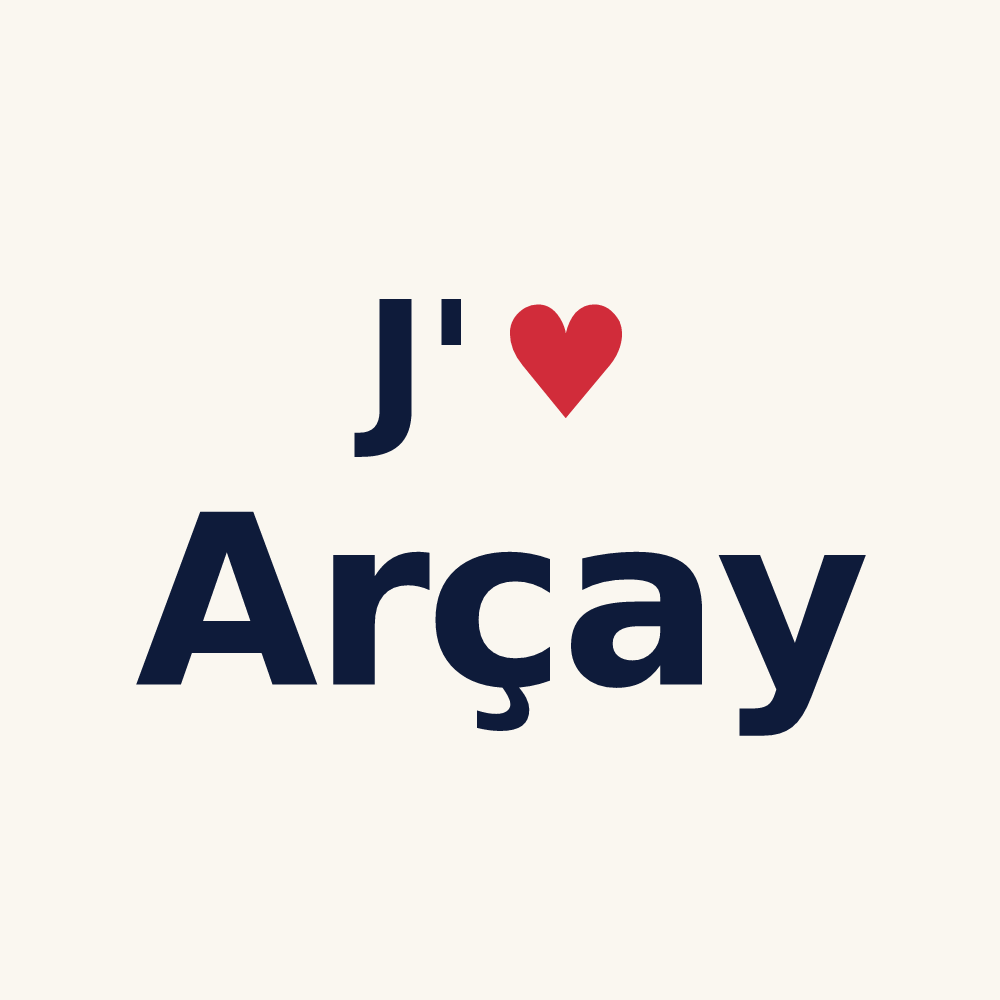 Tasse personnalisée Arçay — design J'aime Arçay
