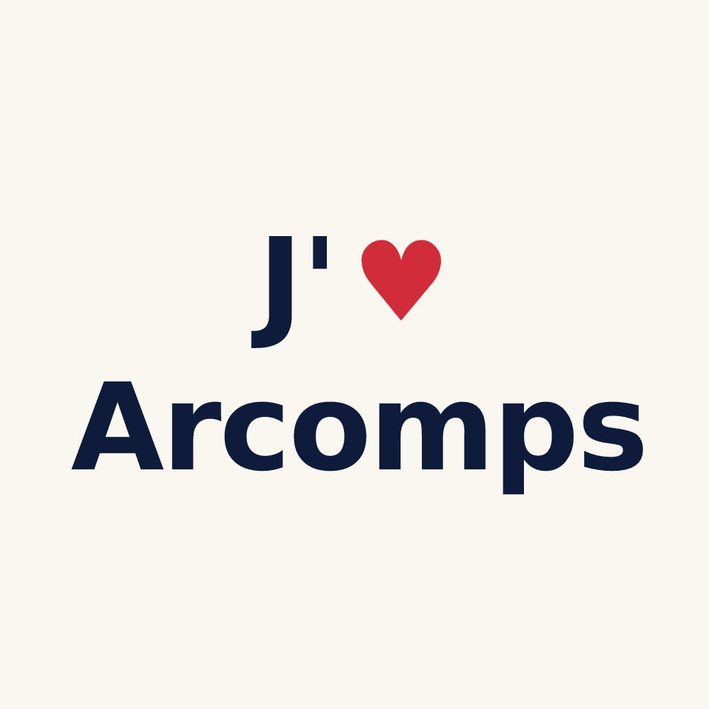 Tasse personnalisée Arcomps — design J'aime Arcomps
