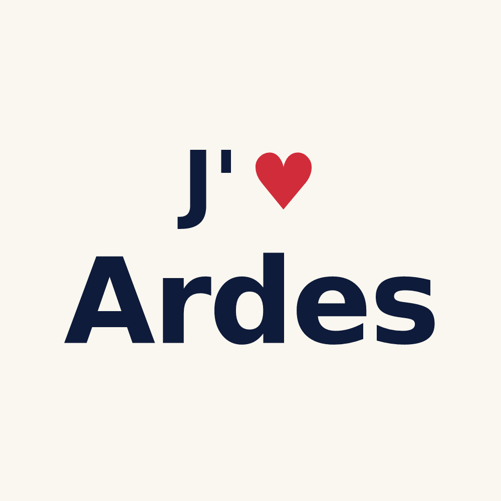 Tasse personnalisée Ardes — design J'aime Ardes
