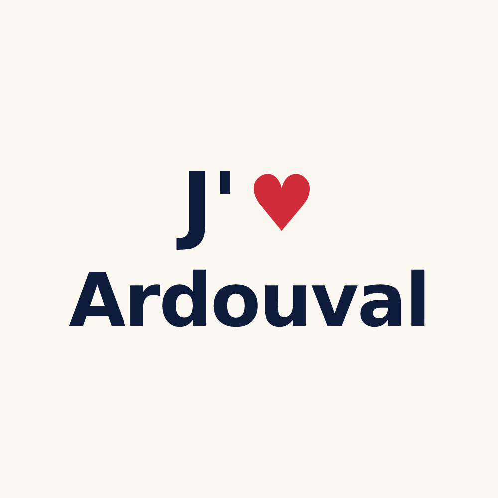 Tasse personnalisée Ardouval — design « J'aime Ardouval » imprimé sur la tasse