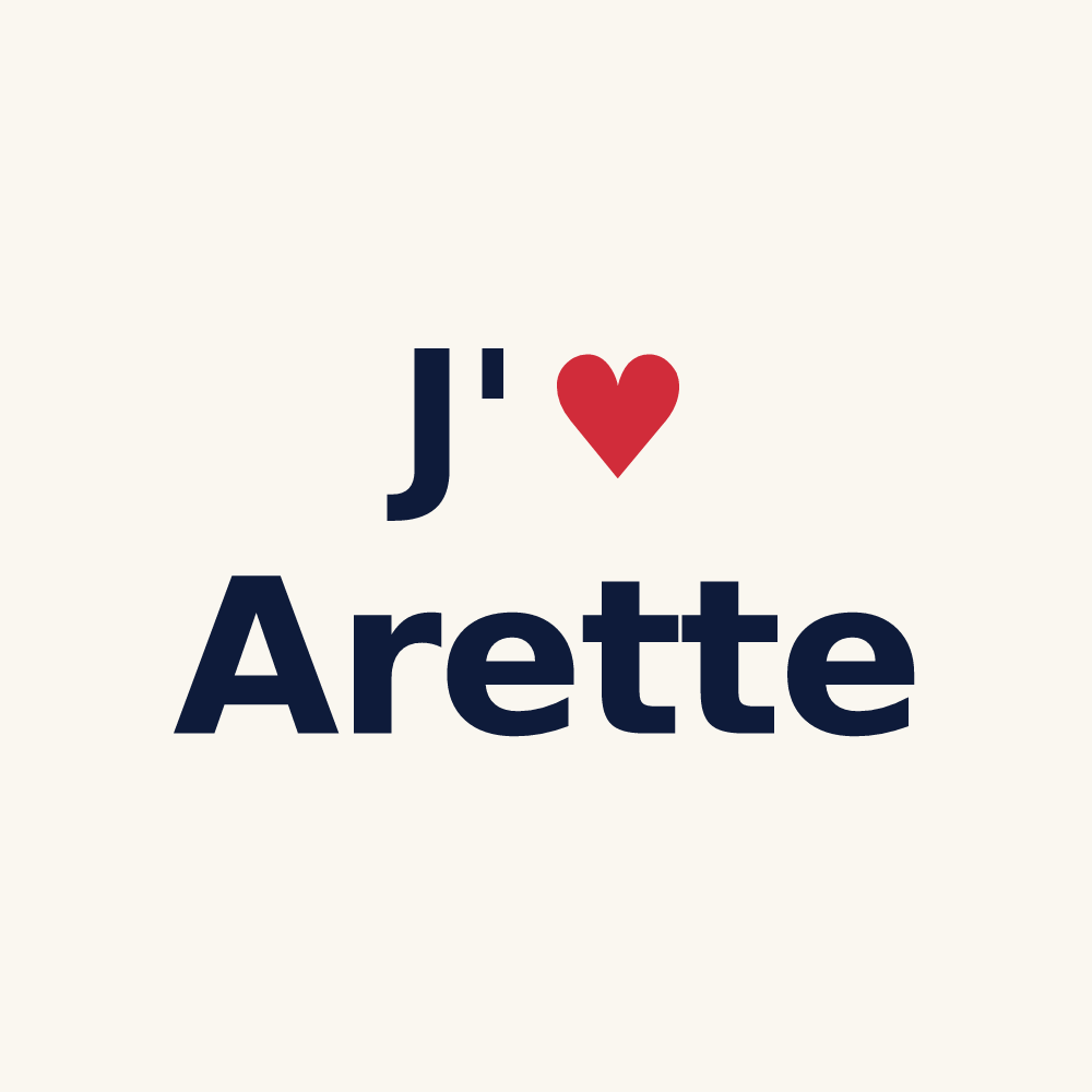 Tasse personnalisée Arette — design « J'aime Arette » imprimé sur la tasse