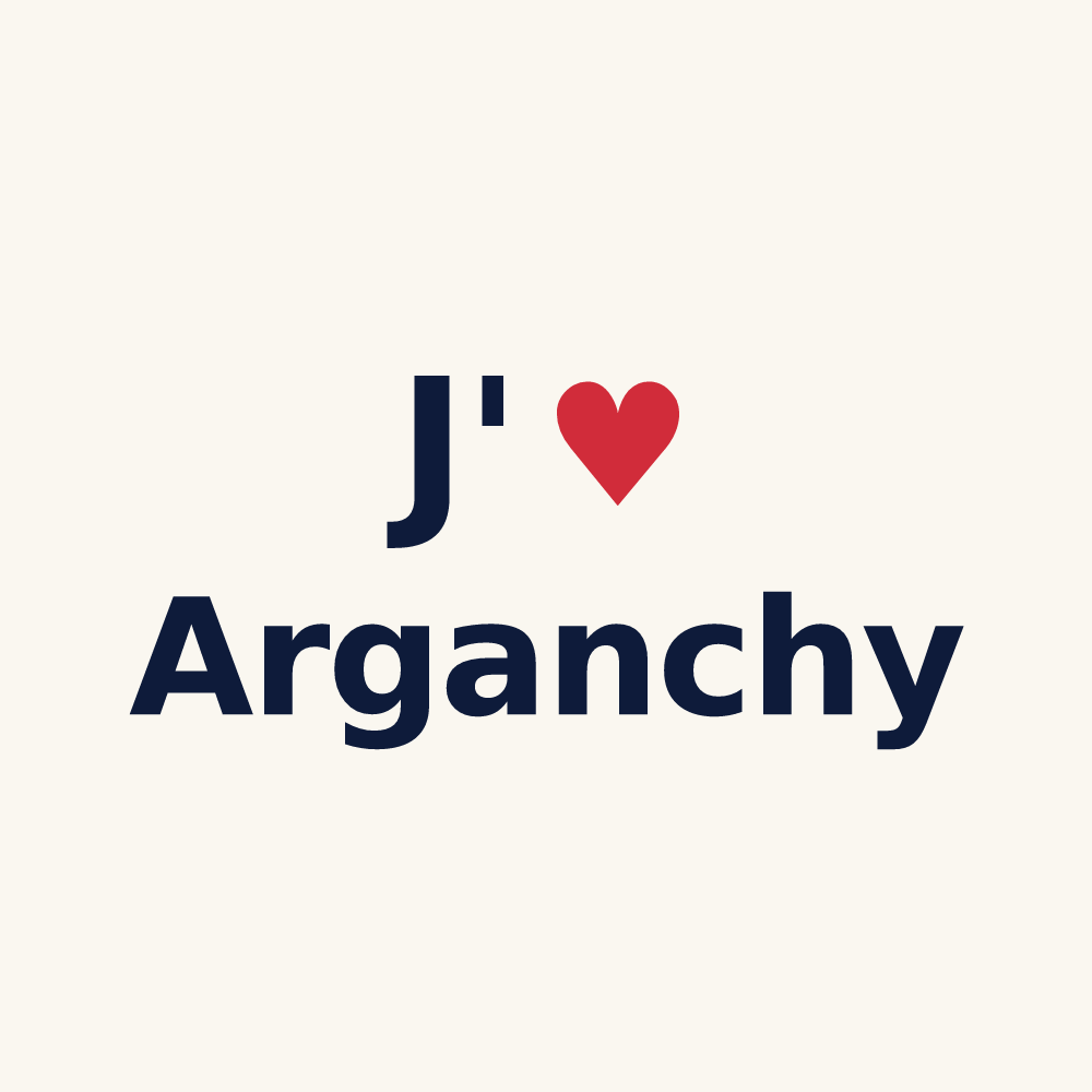 Tasse personnalisée Arganchy — design « J'aime Arganchy » imprimé sur la tasse