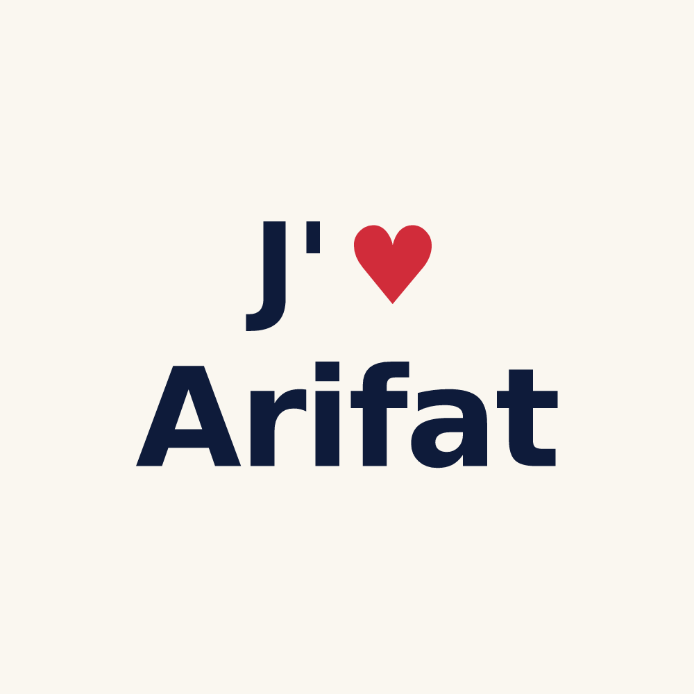 Tasse personnalisée Arifat — design J'aime Arifat