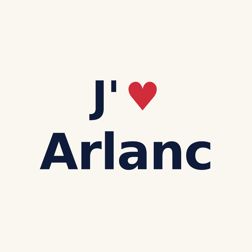 Tasse personnalisée Arlanc — design J'aime Arlanc