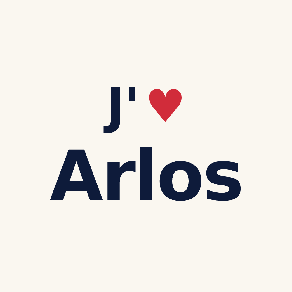 Tasse personnalisée Arlos — design J'aime Arlos