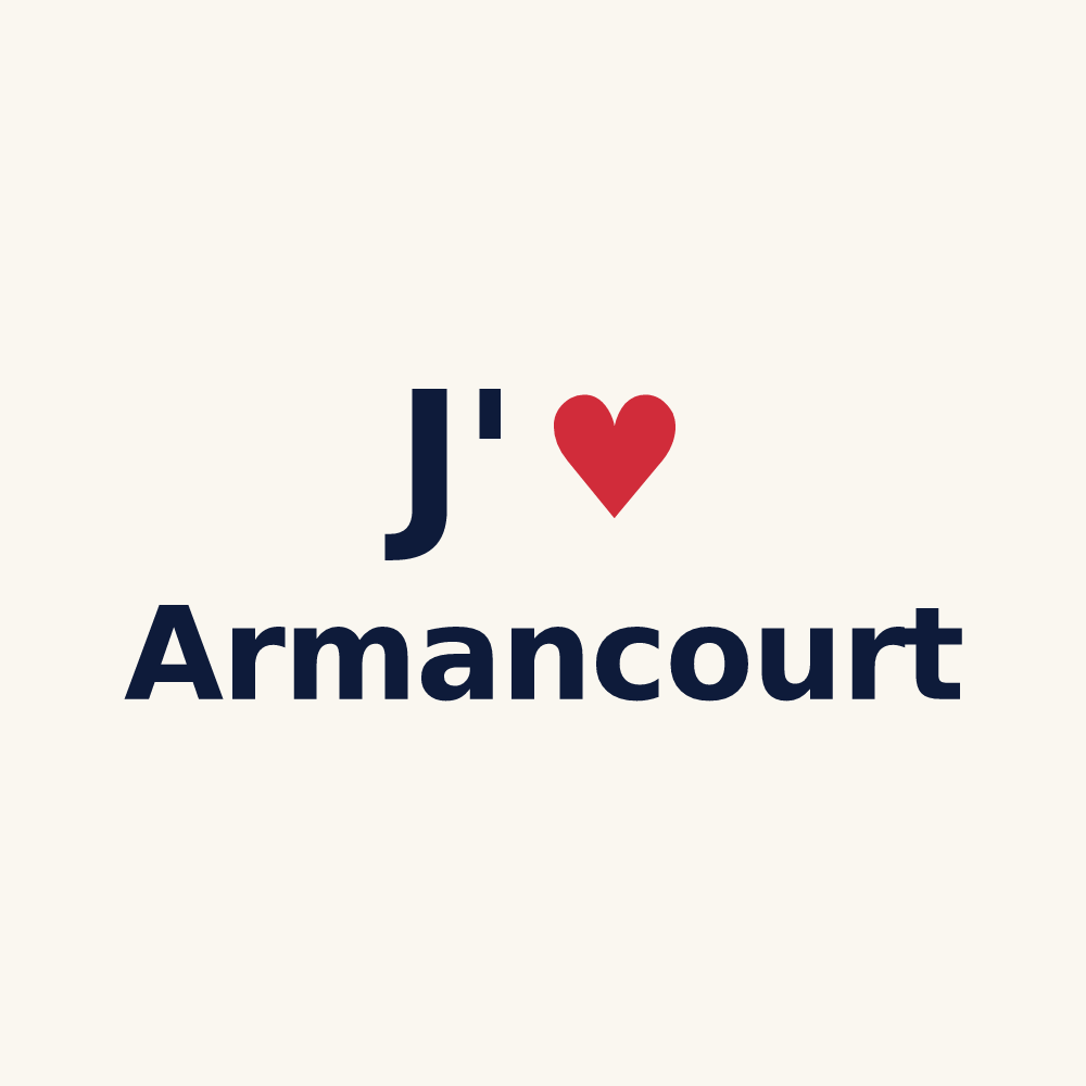 Tasse personnalisée Armancourt — design « J'aime Armancourt » imprimé sur la tasse