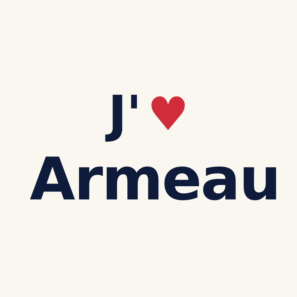 Tasse personnalisée Armeau — design « J'aime Armeau » imprimé sur la tasse