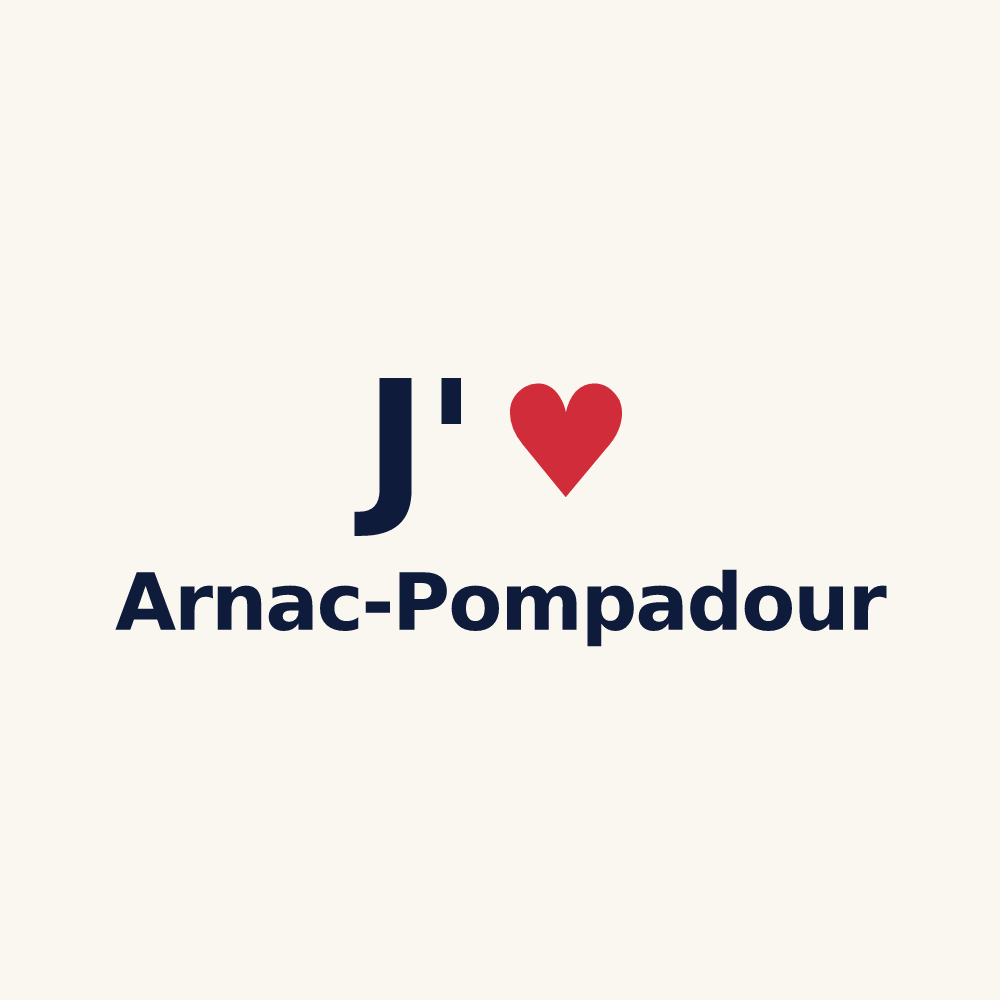 Tasse personnalisée Arnac-Pompadour — design J'aime Arnac-Pompadour