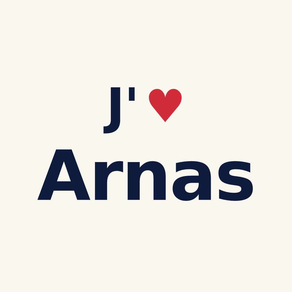Tasse personnalisée Arnas — design J'aime Arnas