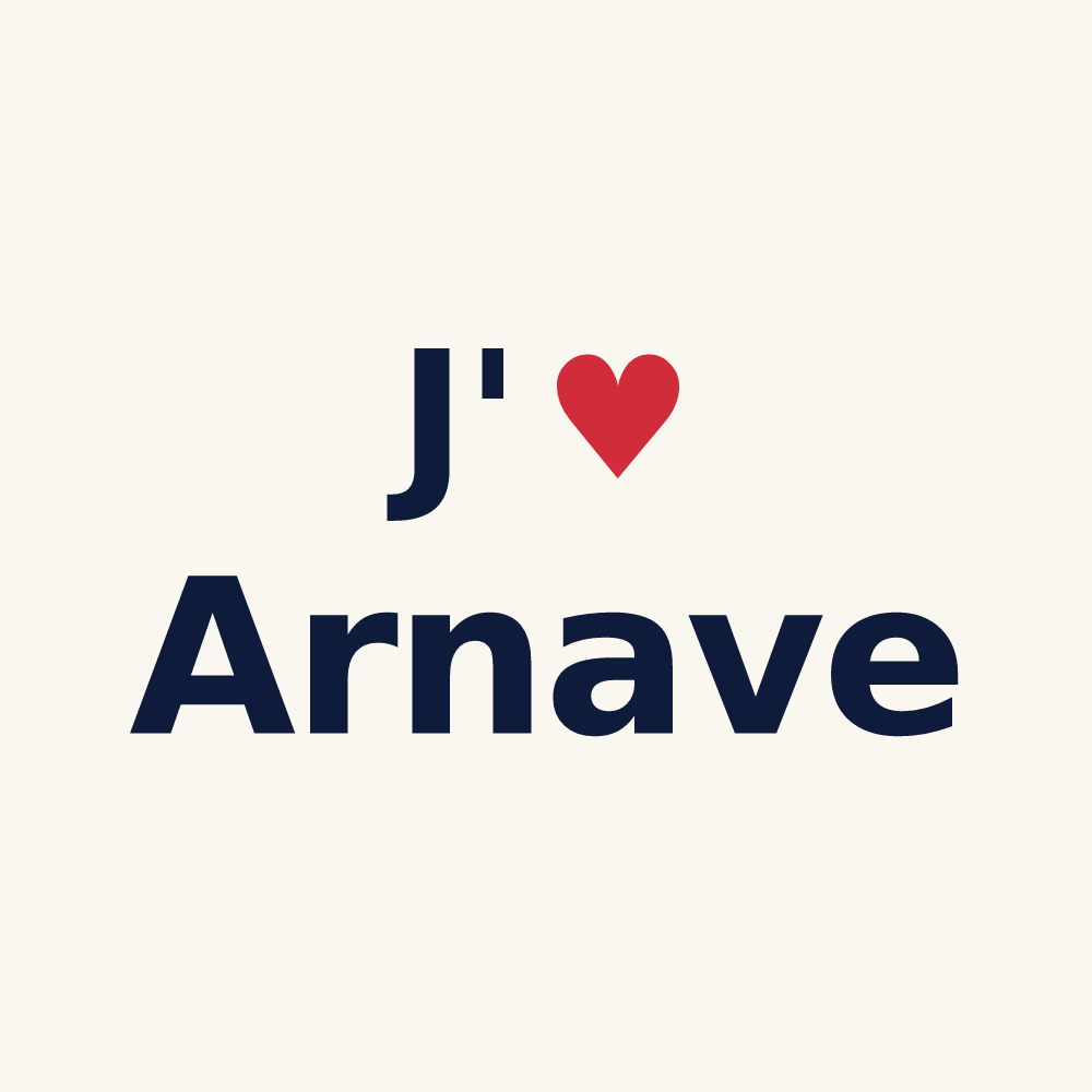 Tasse personnalisée Arnave — design J'aime Arnave