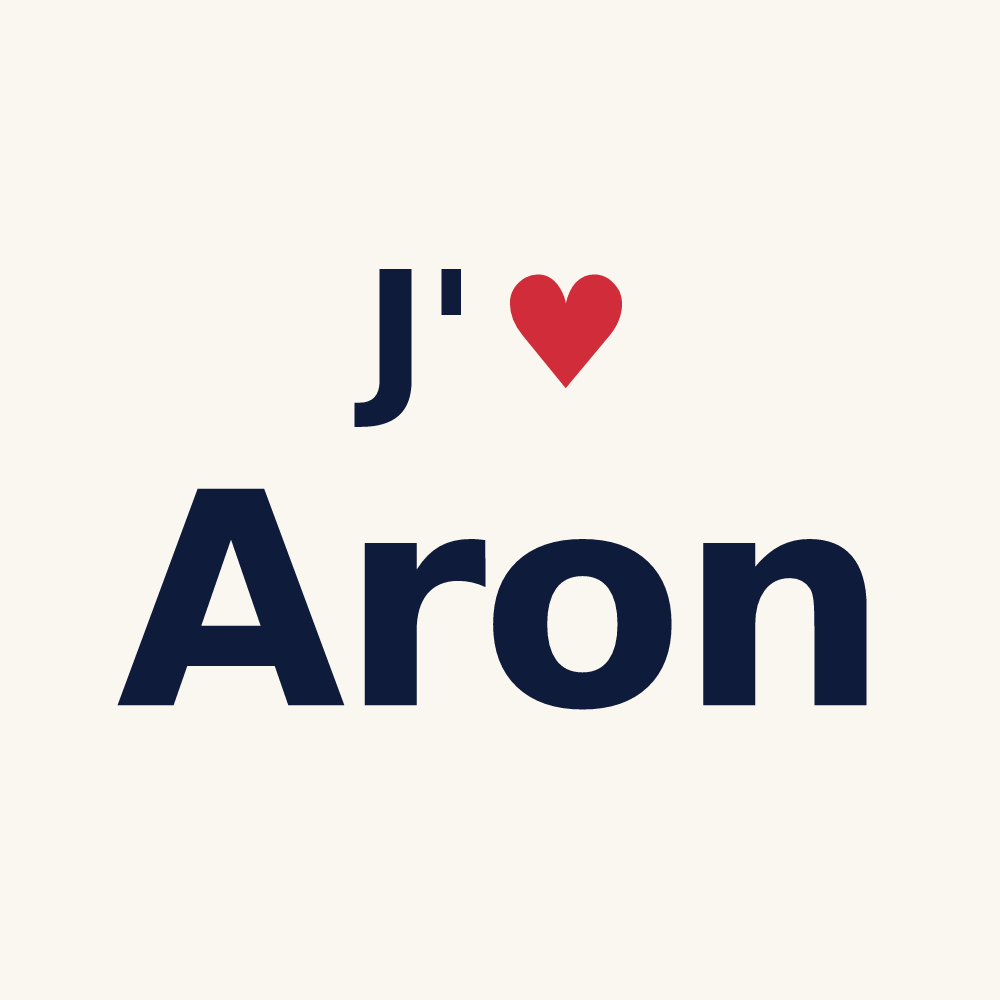 Tasse personnalisée Aron — design J'aime Aron