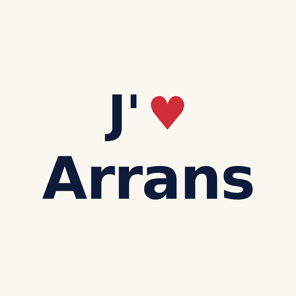Tasse personnalisée Arrans — design J'aime Arrans