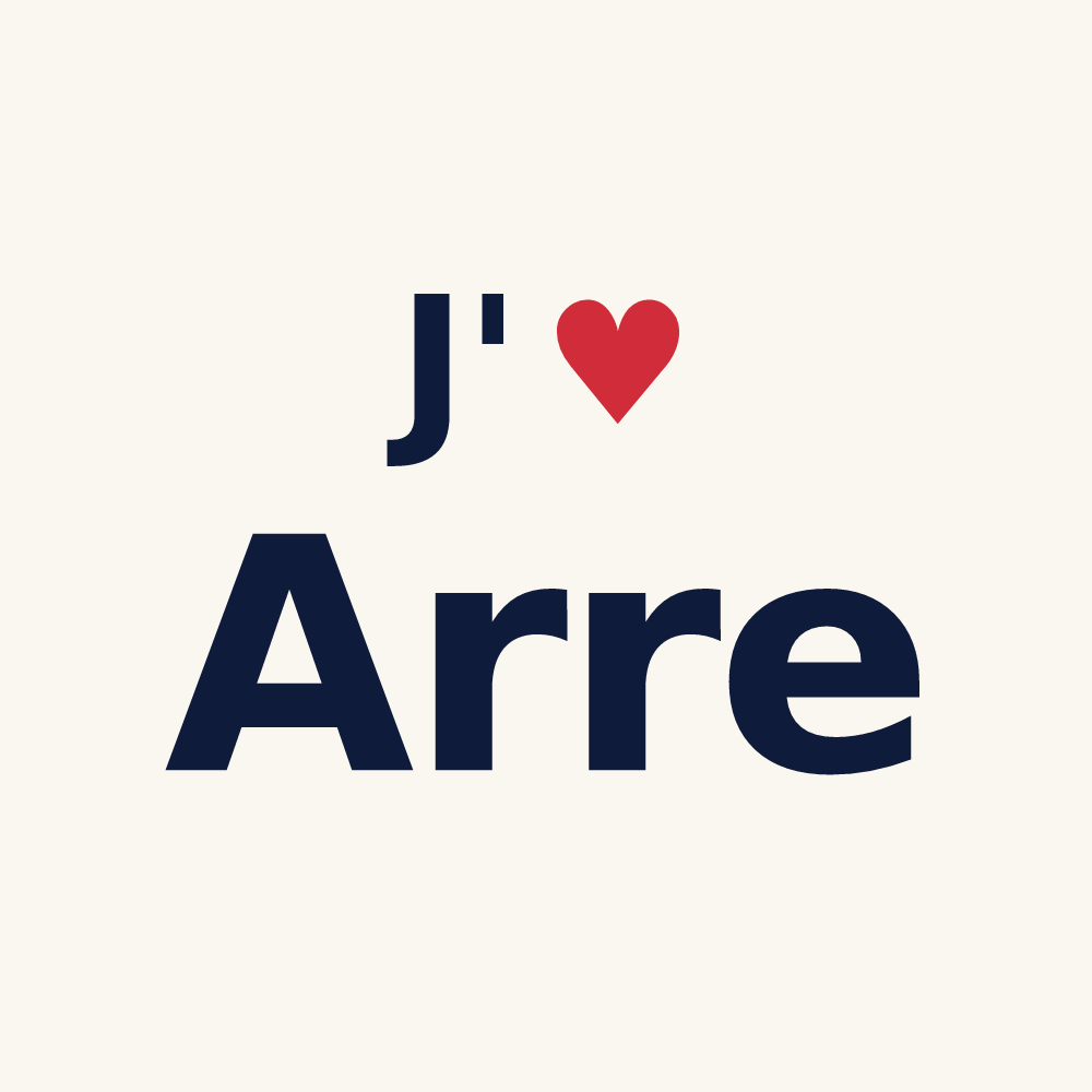 Tasse personnalisée Arre — design « J'aime Arre » imprimé sur la tasse