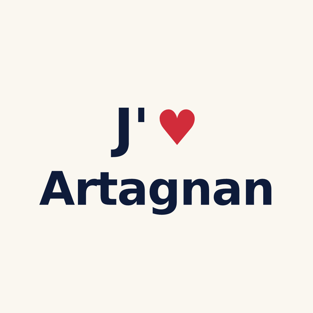 Tasse personnalisée Artagnan — design J'aime Artagnan