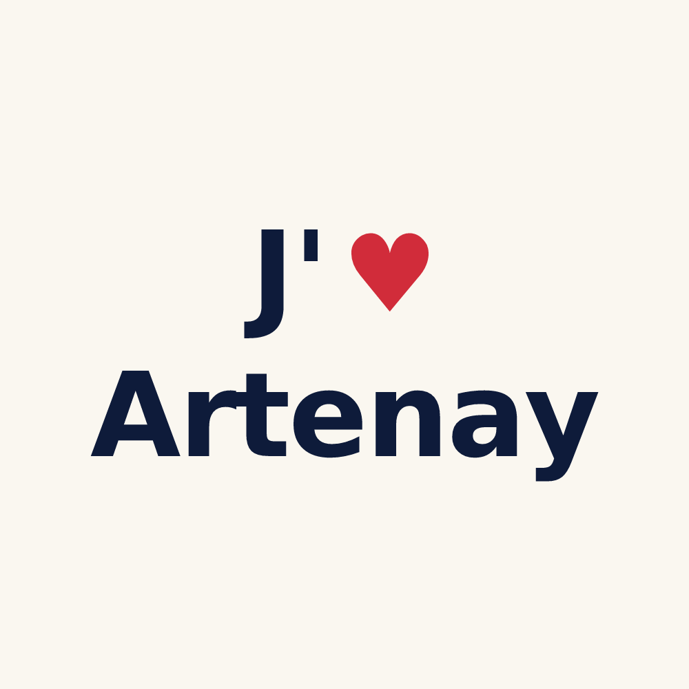 Tasse personnalisée Artenay — design J'aime Artenay