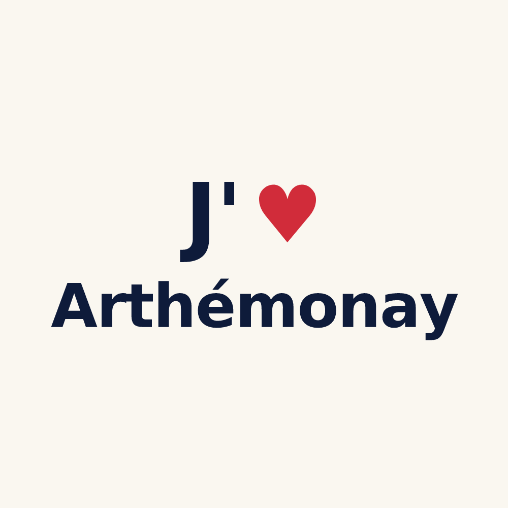 Tasse personnalisée Arthémonay — design J'aime Arthémonay