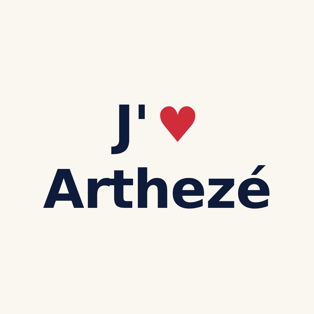 Tasse personnalisée Arthezé — design « J'aime Arthezé » imprimé sur la tasse