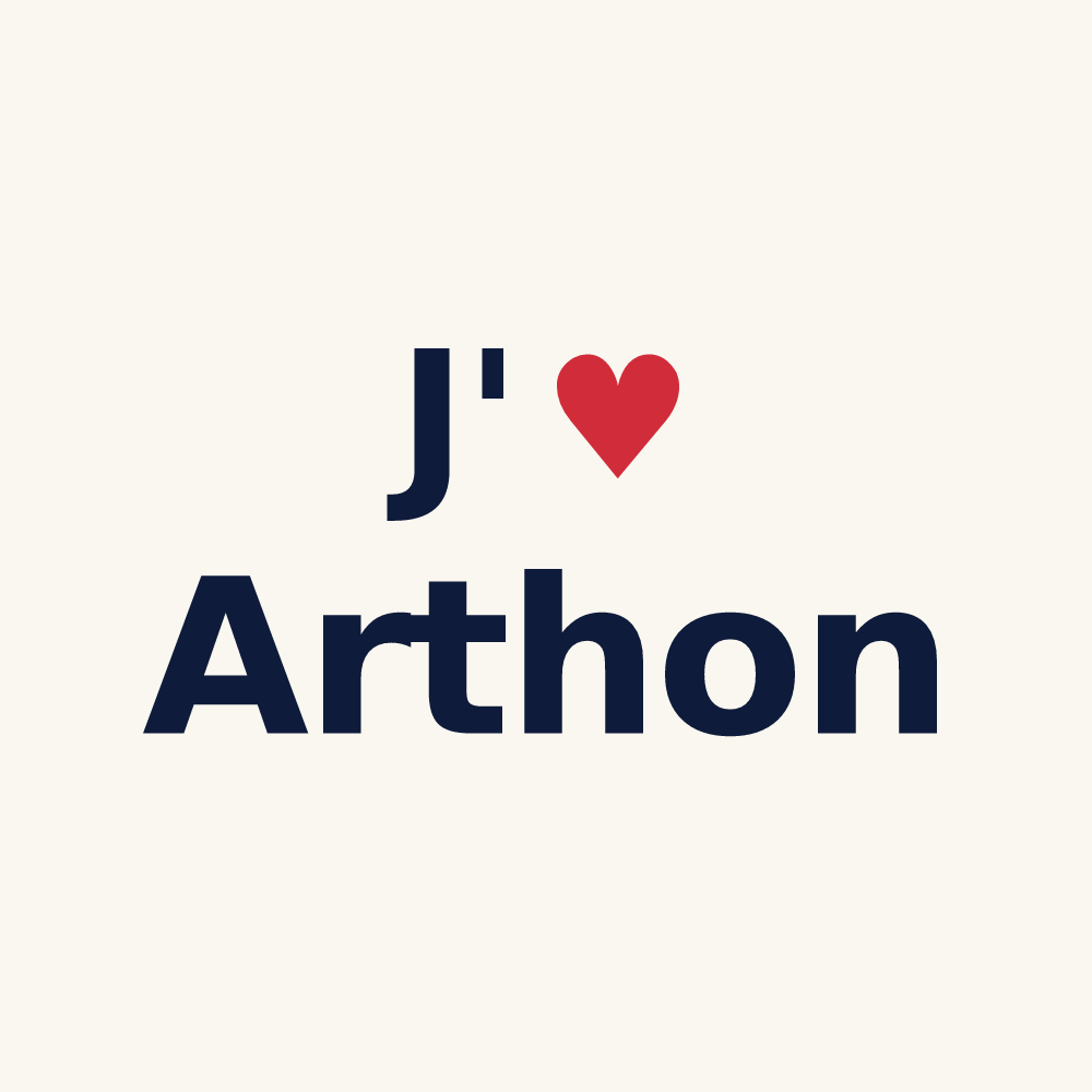 Tasse personnalisée Arthon — design J'aime Arthon