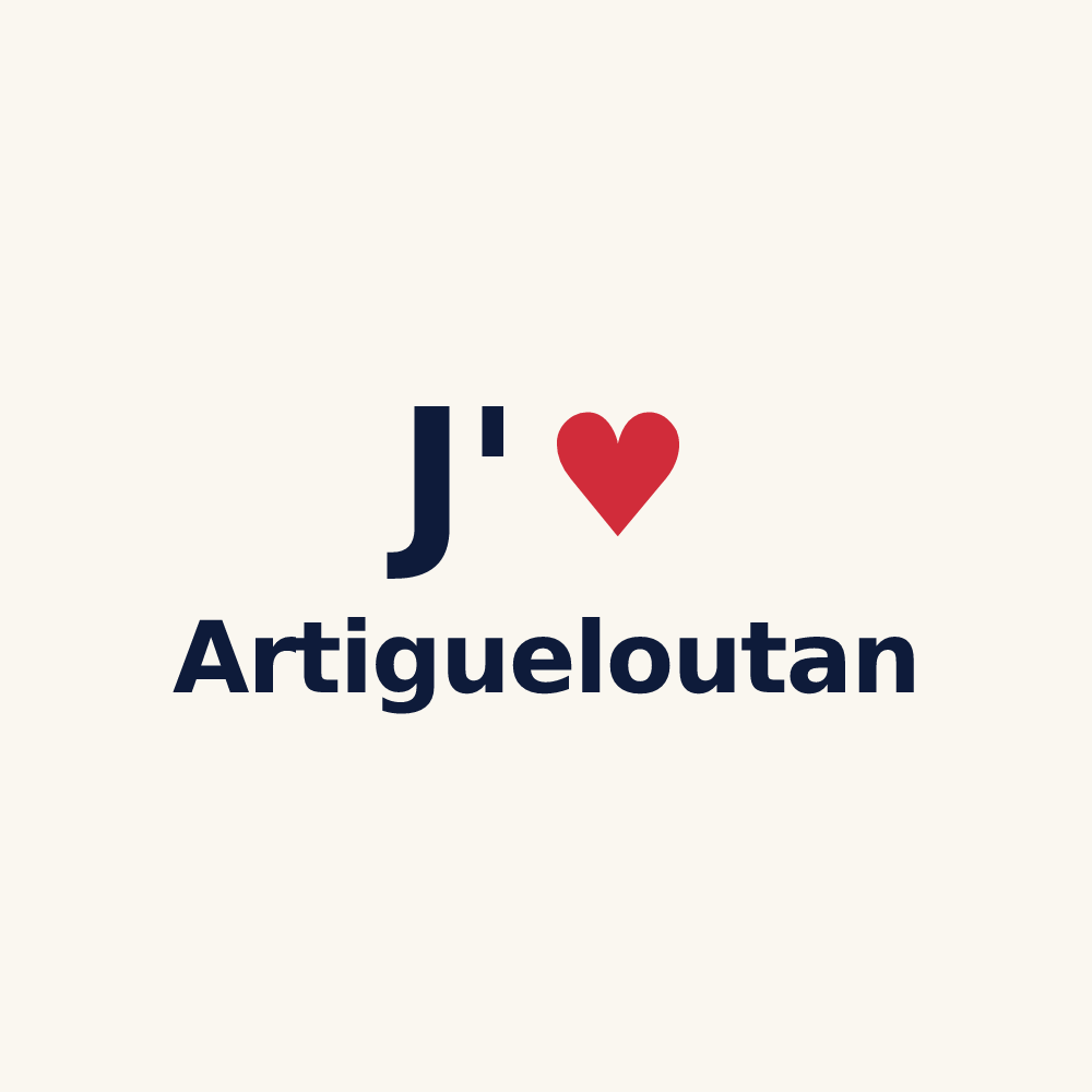 Tasse personnalisée Artigueloutan — design J'aime Artigueloutan