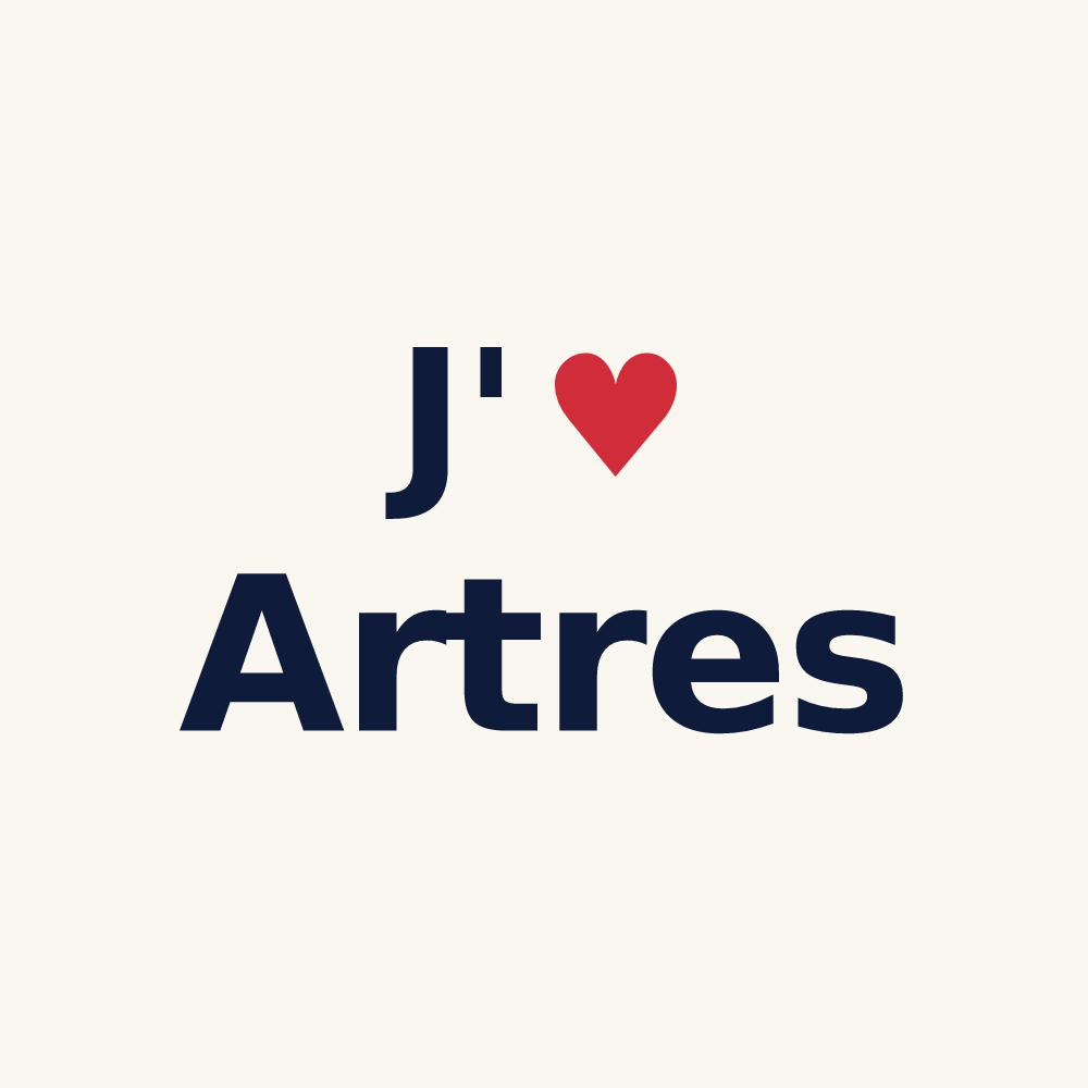 Tasse personnalisée Artres — design J'aime Artres