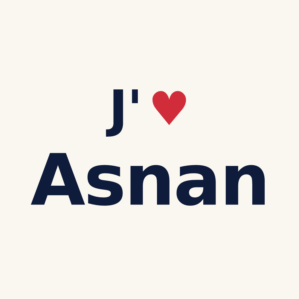 Tasse personnalisée Asnan — design J'aime Asnan