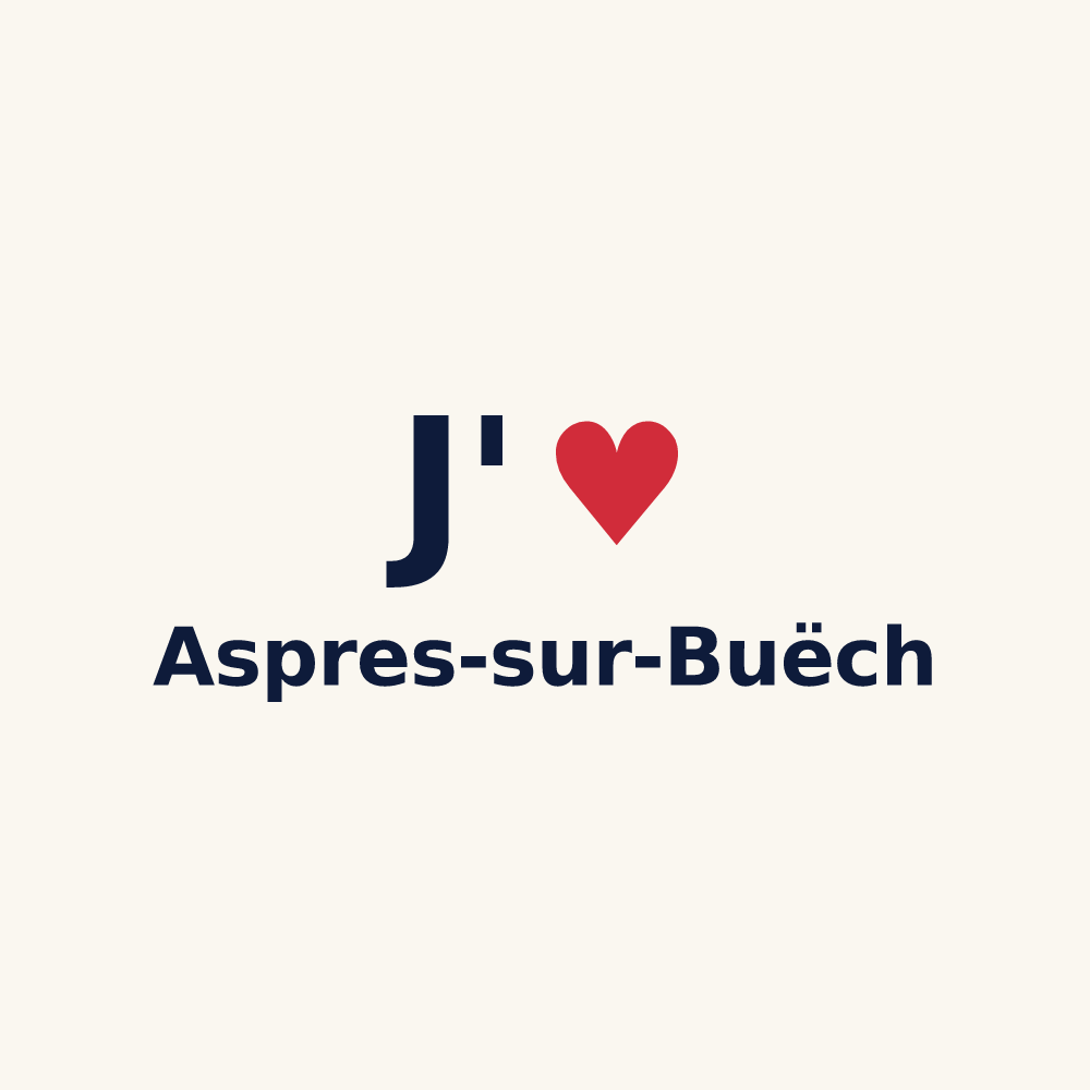 Tasse personnalisée Aspres-sur-Buëch — design « J'aime Aspres-sur-Buëch » imprimé sur la tasse