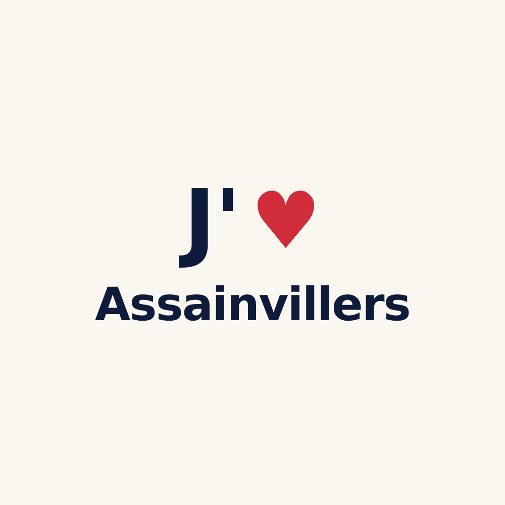 Tasse personnalisée Assainvillers — design « J'aime Assainvillers » imprimé sur la tasse