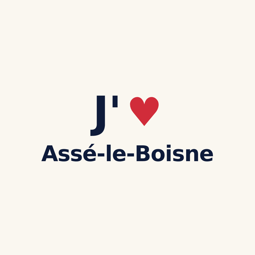 Tasse personnalisée Assé-le-Boisne — design J'aime Assé-le-Boisne