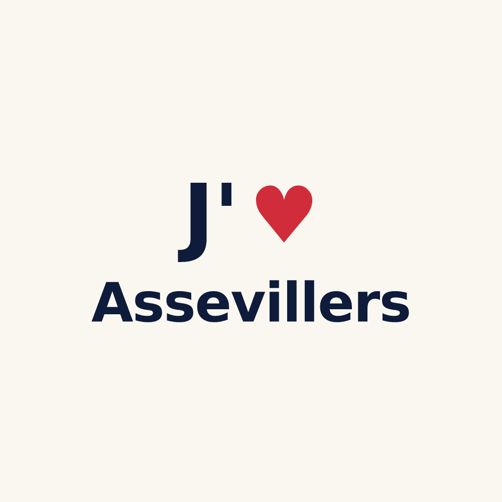 Tasse personnalisée Assevillers — design « J'aime Assevillers » imprimé sur la tasse