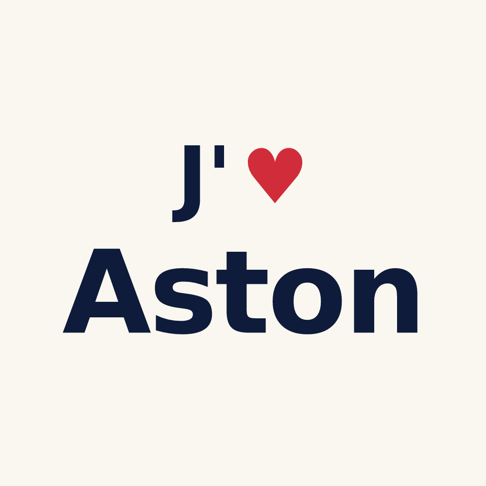 Tasse personnalisée Aston — design « J'aime Aston » imprimé sur la tasse