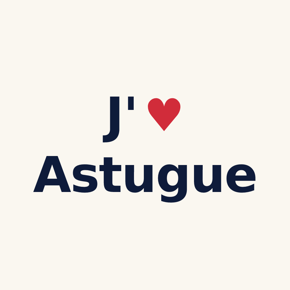 Tasse personnalisée Astugue — design J'aime Astugue