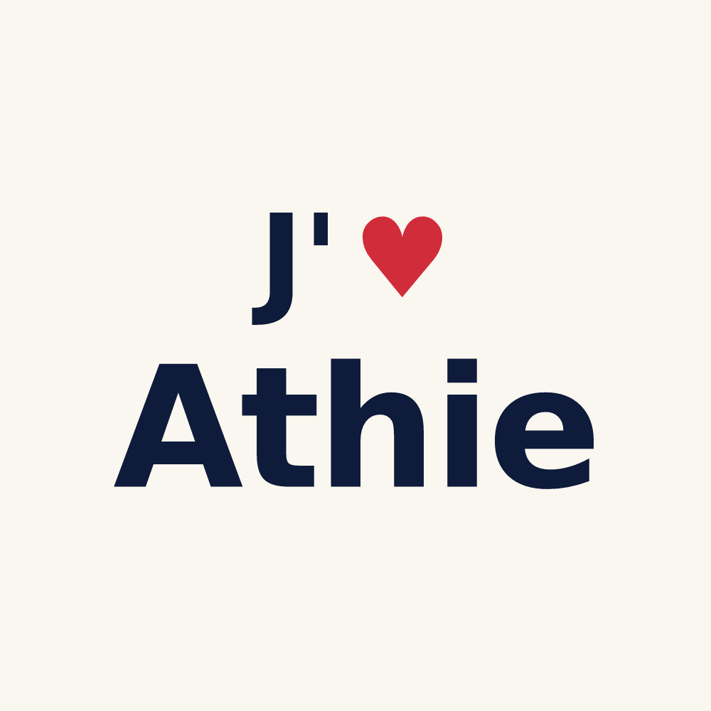 Tasse personnalisée Athie — design « J'aime Athie » imprimé sur la tasse