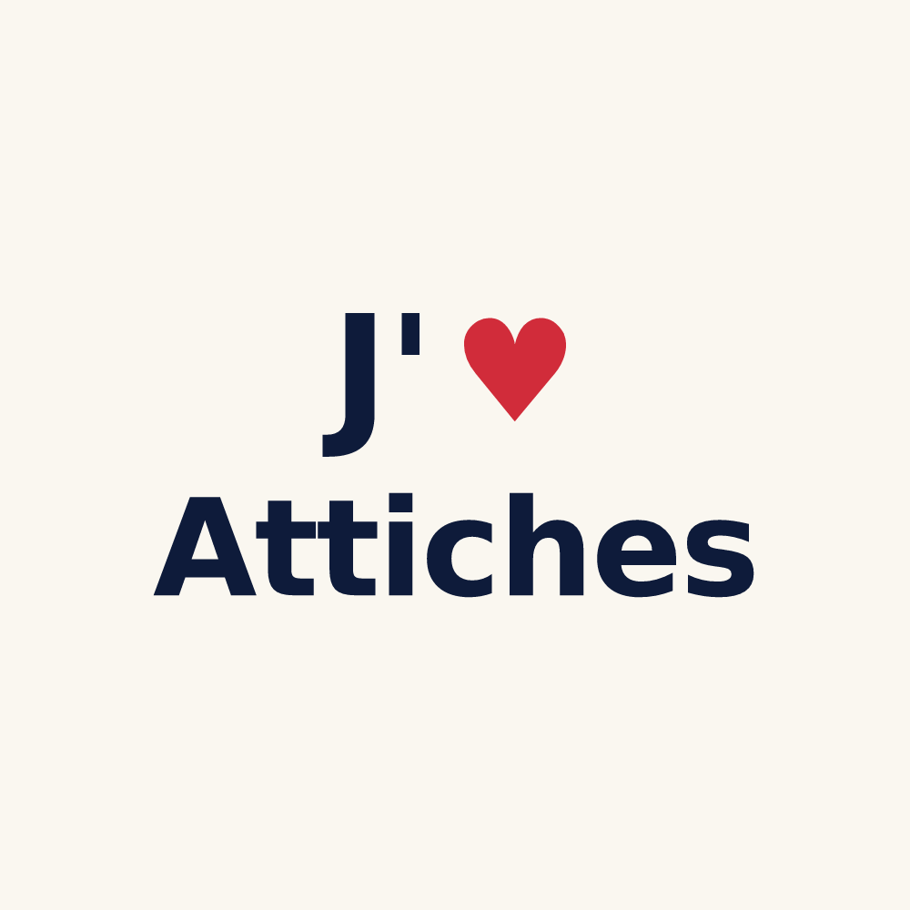 Tasse personnalisée Attiches — design « J'aime Attiches » imprimé sur la tasse