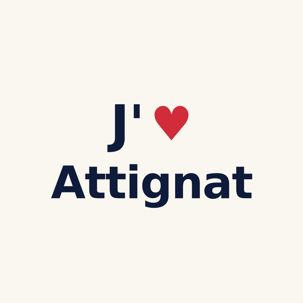 Tasse personnalisée Attignat — design J'aime Attignat