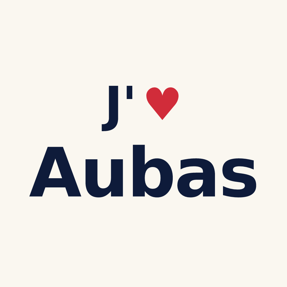 Tasse personnalisée Aubas — design J'aime Aubas