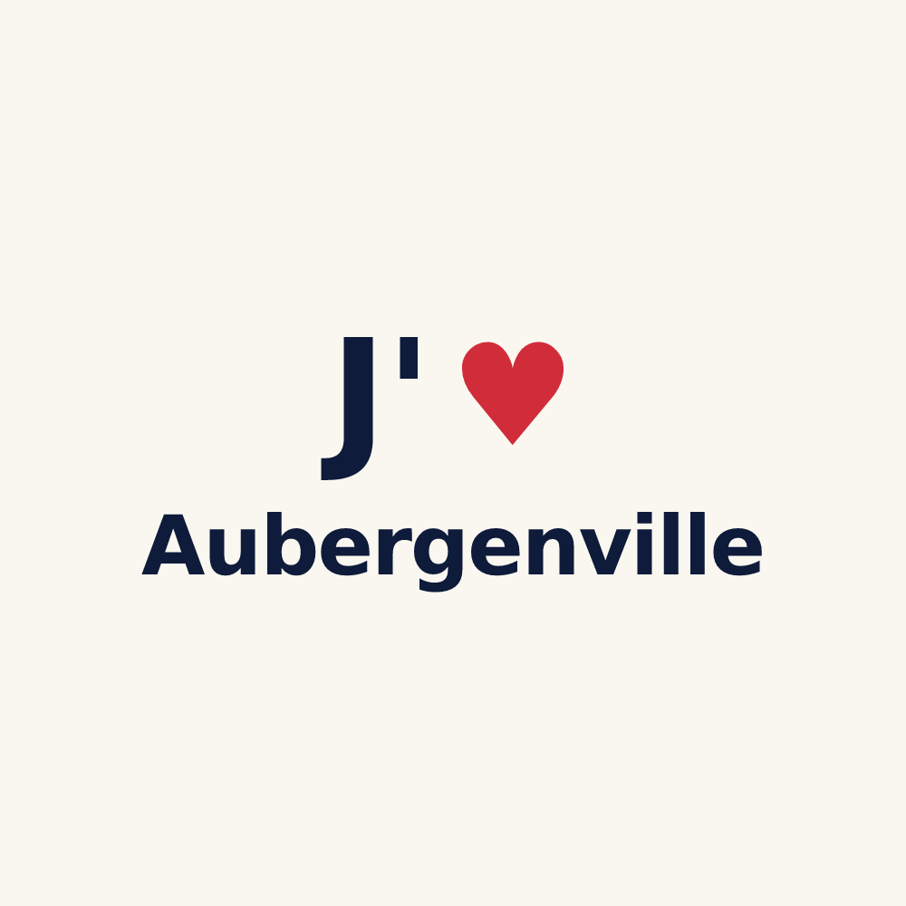 Tasse personnalisée Aubergenville — design « J'aime Aubergenville » imprimé sur la tasse