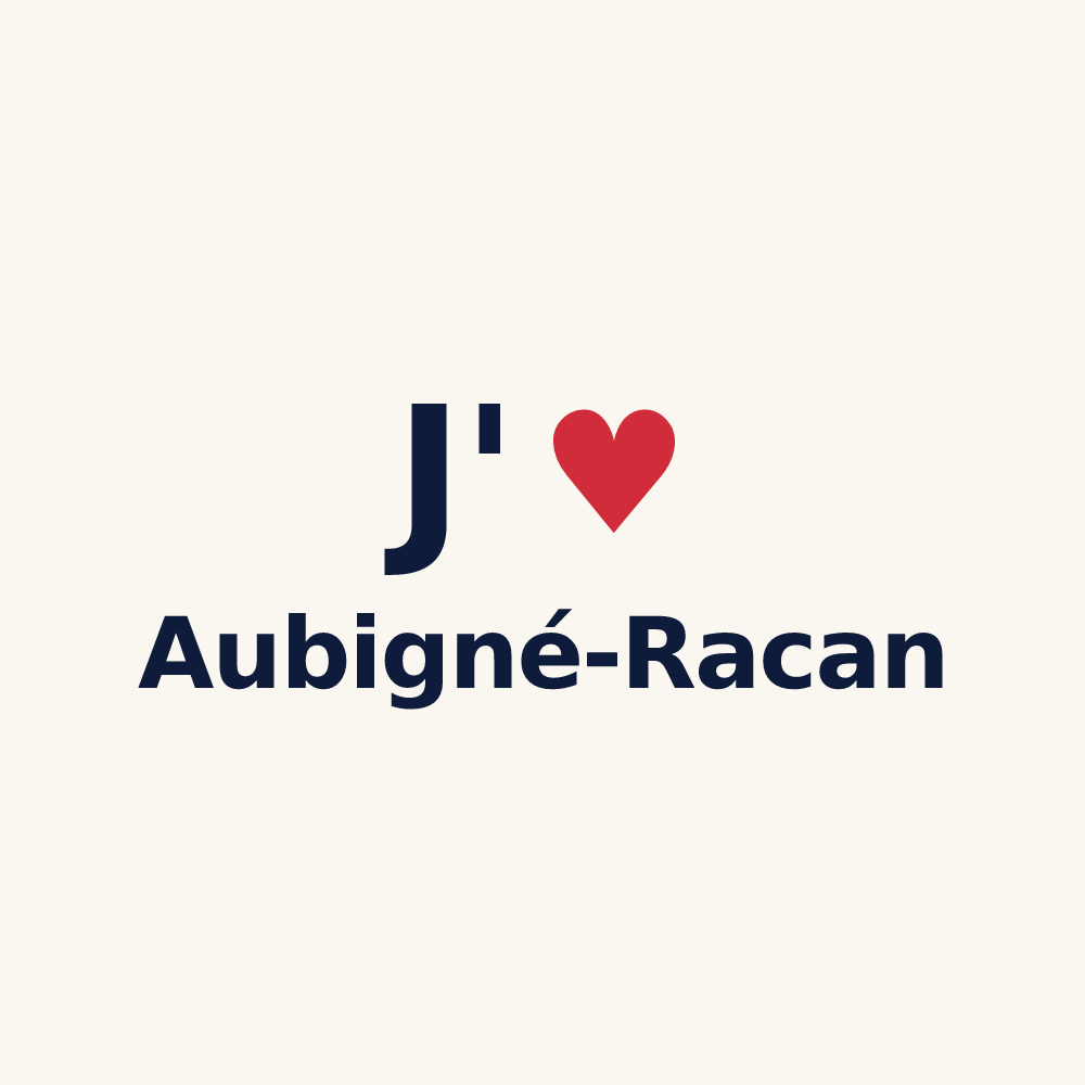 Tasse personnalisée Aubigné-Racan — design « J'aime Aubigné-Racan » imprimé sur la tasse