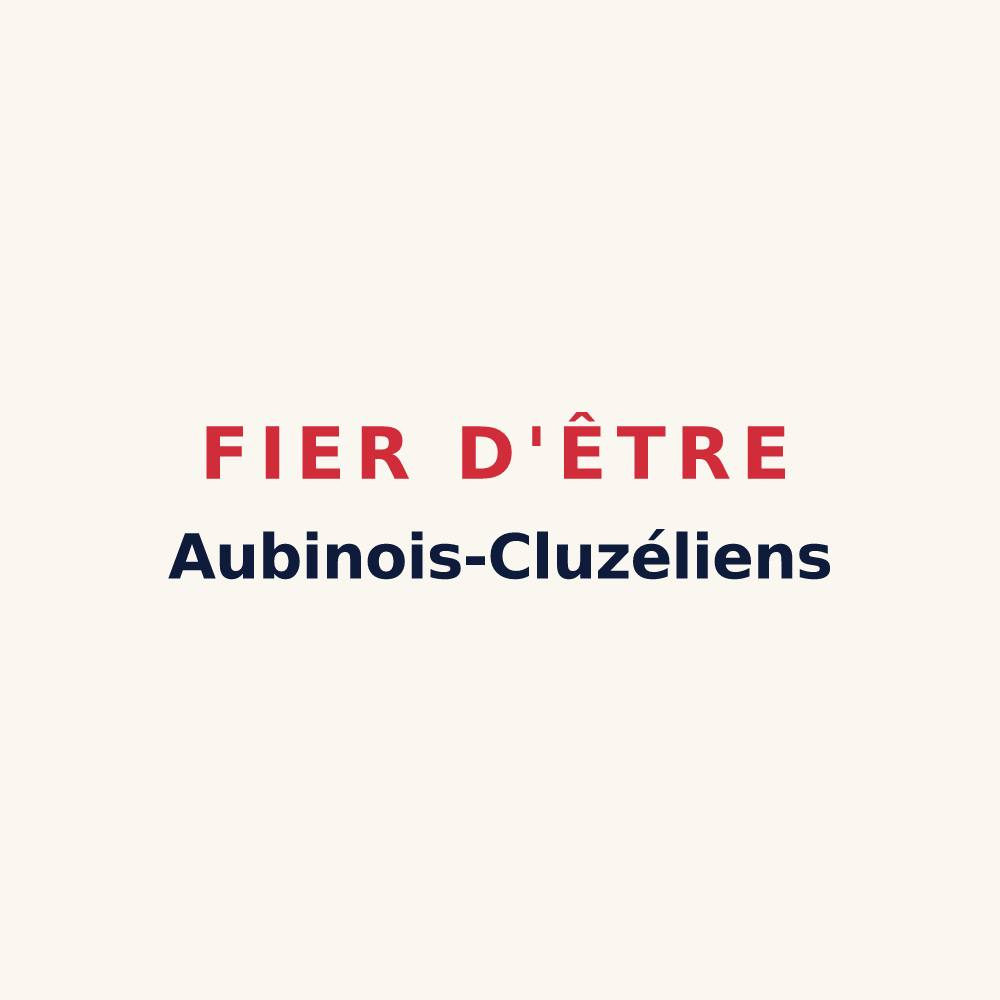 Tasse « Fier d'être Aubinois-Cluzéliens » — design pour Aubigny-Les Clouzeaux