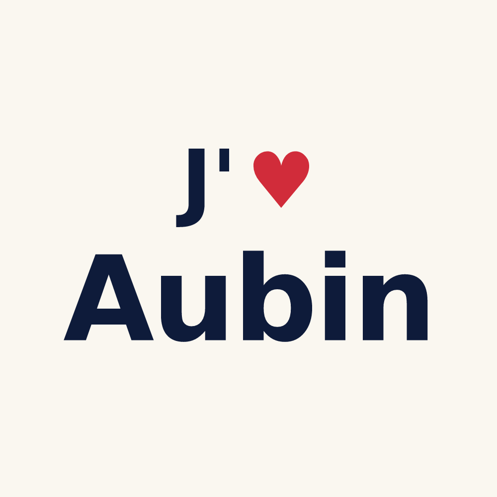 Tasse personnalisée Aubin — design J'aime Aubin