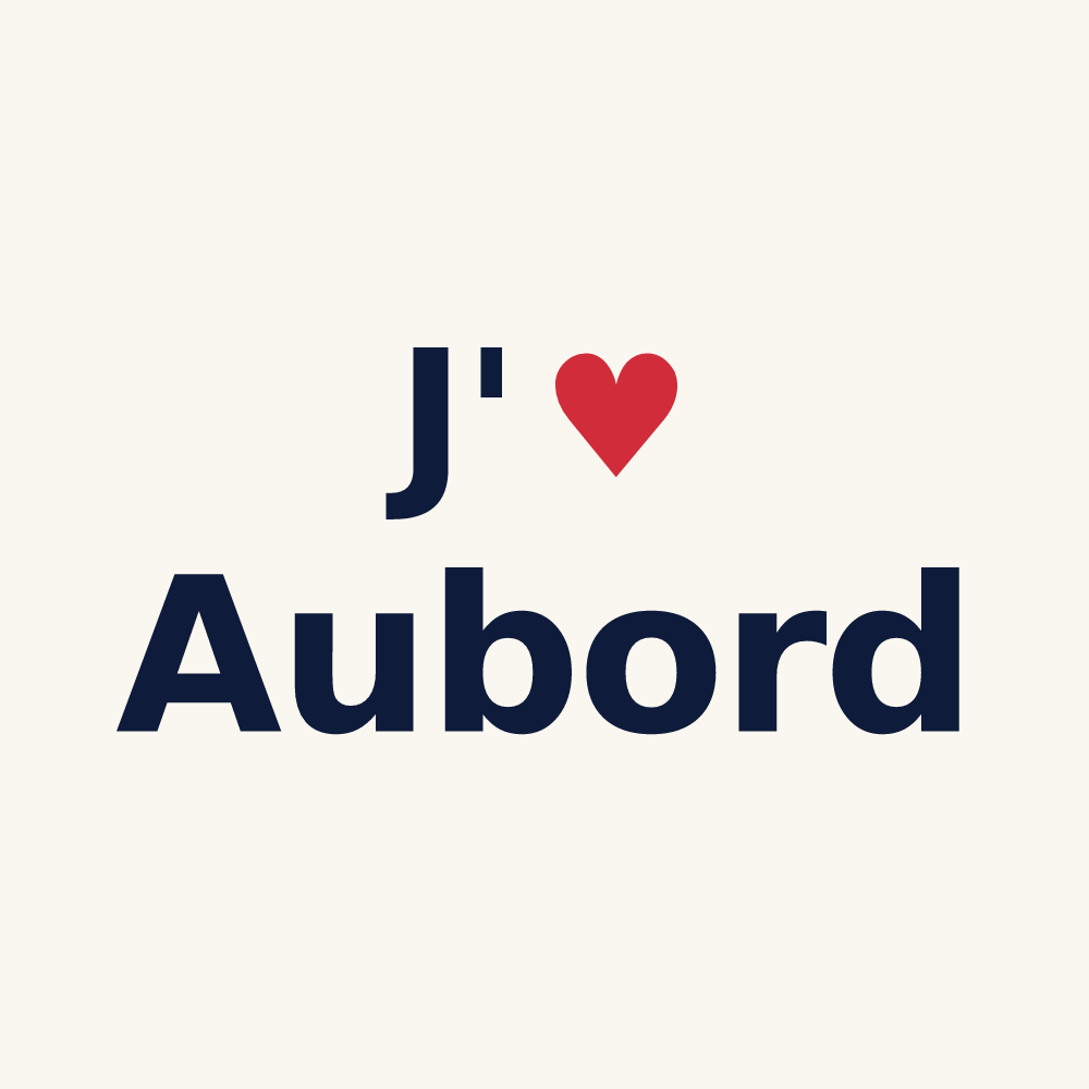 Tasse personnalisée Aubord — design J'aime Aubord